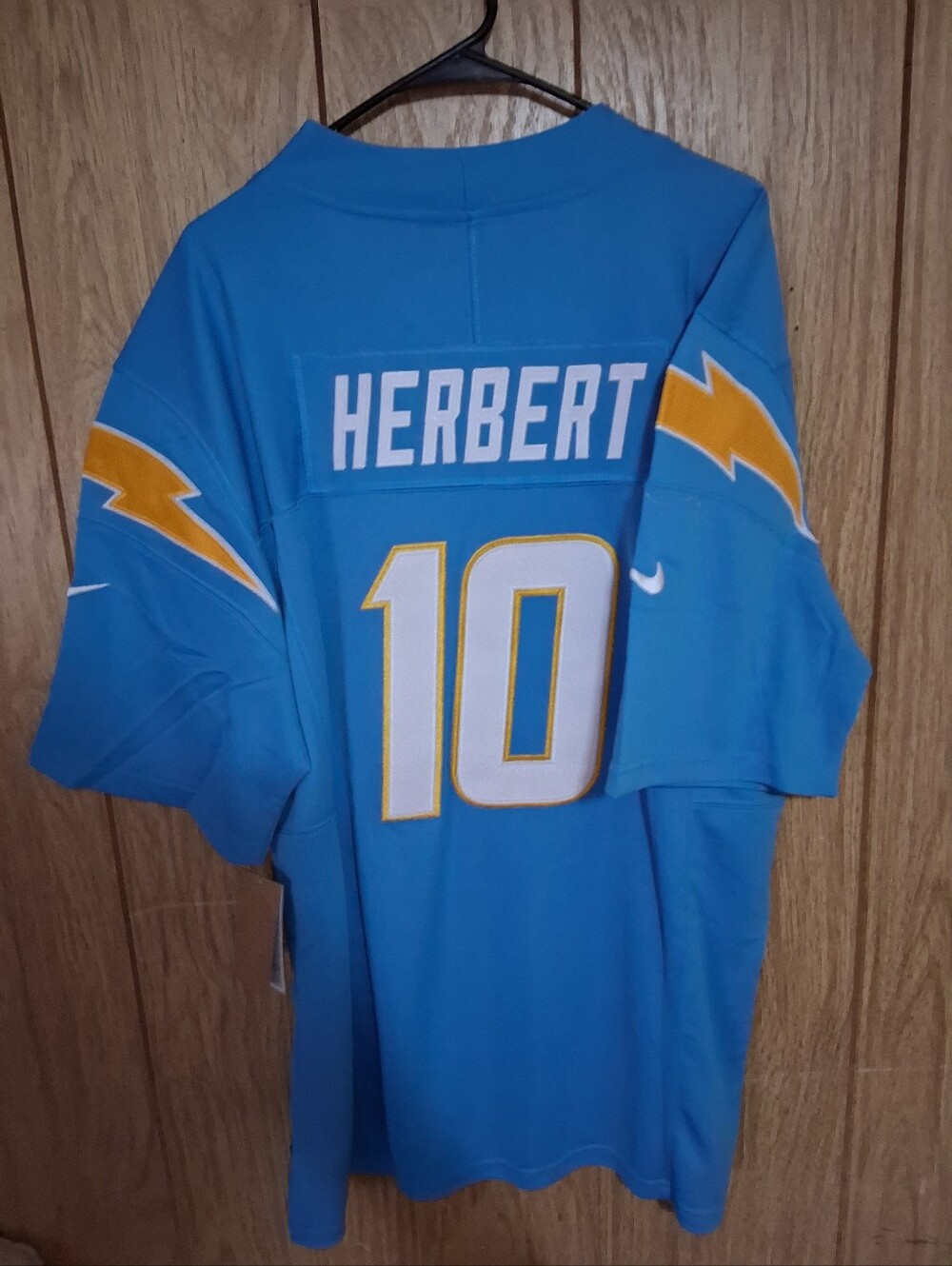 Sports Card With Justin Herbert Los Angeles Chargers Home Fuse XL Jersey